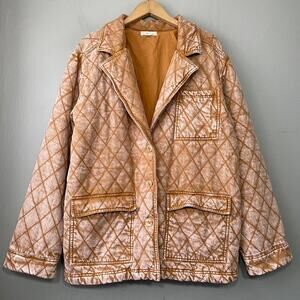 YFB On the Road Quilted Denim Coat Size XL Butterscotch Walker Jacket Boho